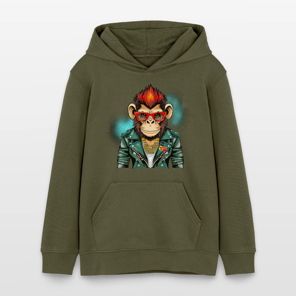 MNJS TEENS Bio-Hoodie mit MONKEY PRINT - Khaki