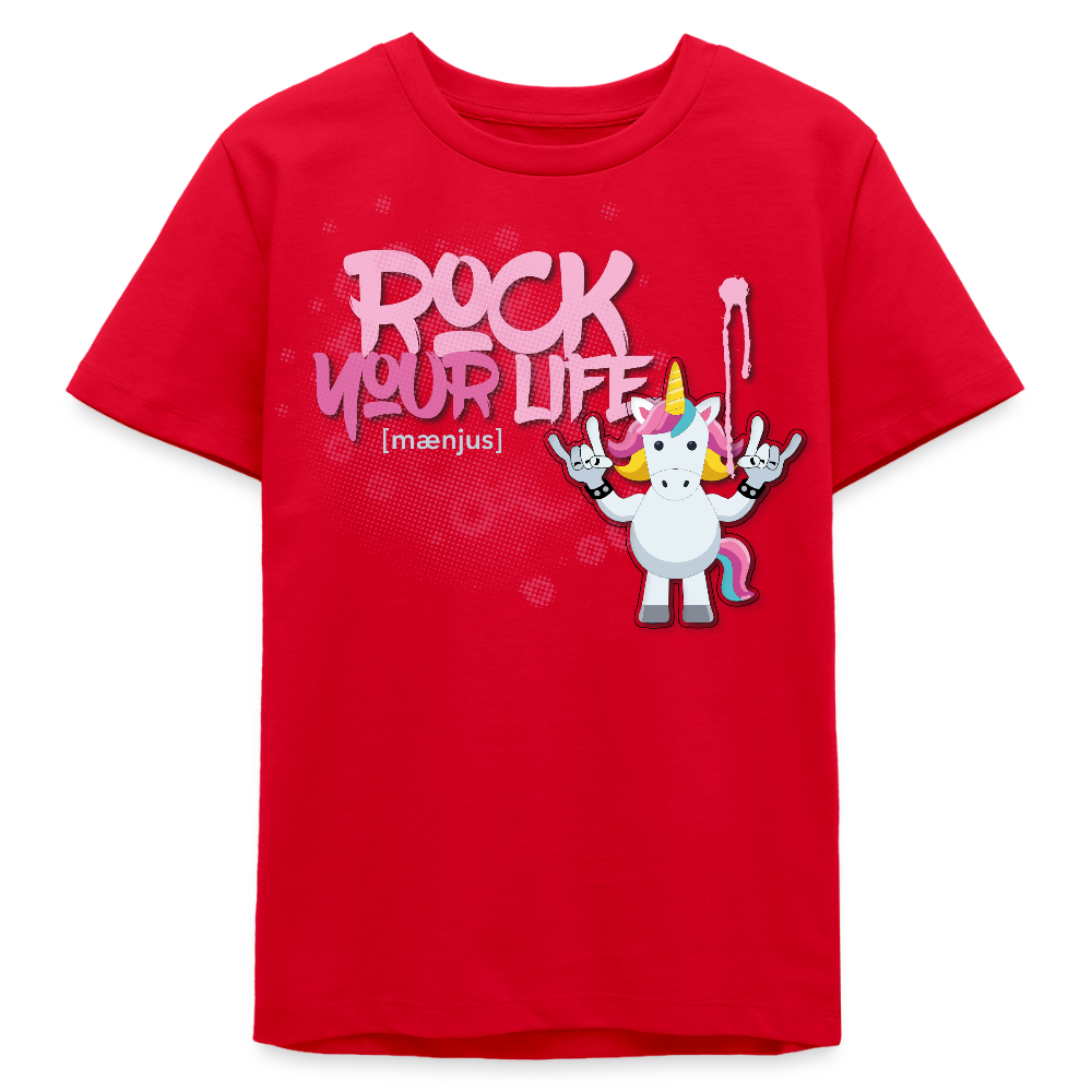 MNJS TEENS Bio T-Shirt mit ROCK YOUR LIFE PRINT - Rot