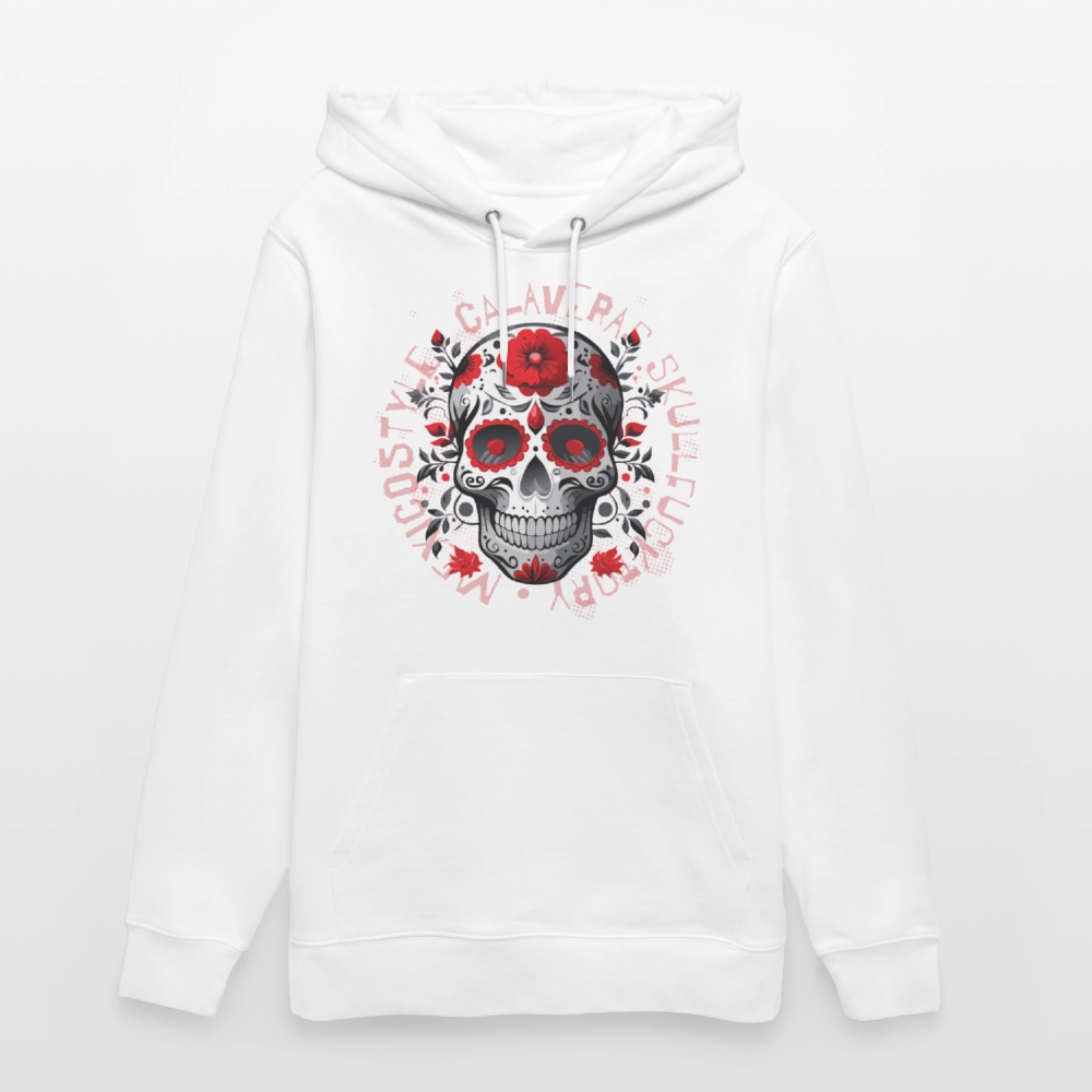 Unisex Hoodie mit CALAVERAS SKULL PRINT - Weiß