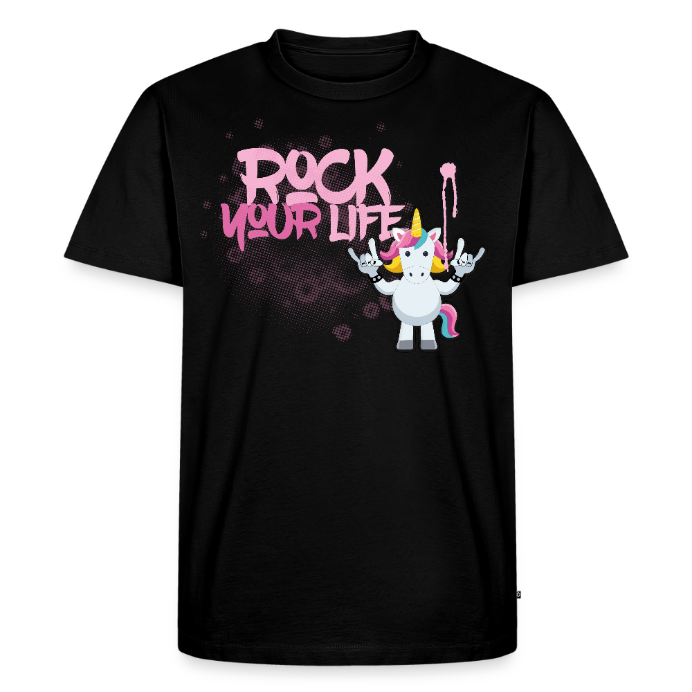 Männer Premium T-Shirt mit ROCK YOUR LIFE PRINT - Schwarz