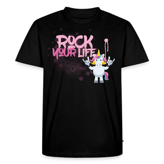 Männer Premium T-Shirt mit ROCK YOUR LIFE PRINT - Schwarz