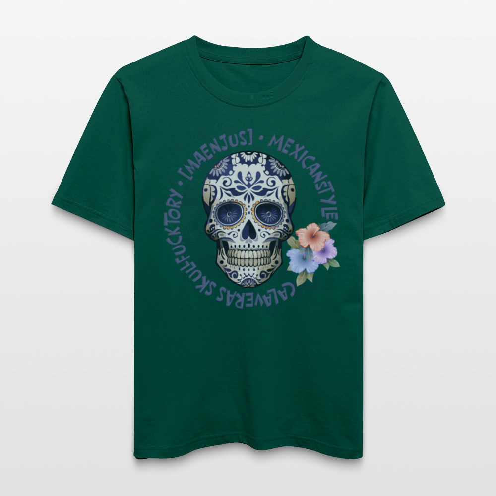 Relaxed Fit Unisex Bio-T-Shirt mit MAENJUS MEXICANSTYLE PRINT Vorderseite - Forest