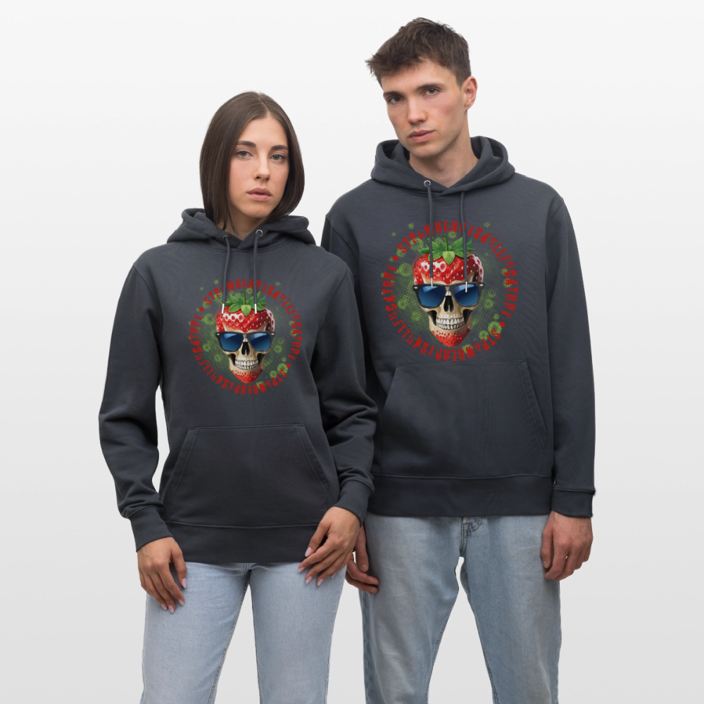 Unisex Hoodie mit STRAWBERRY SKULL PRINT - Indigoblau