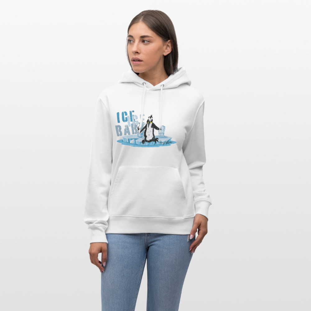 Unisex Bio-Hoodie mit ICE ICE BABY PINGUIN PRINT - Weiß
