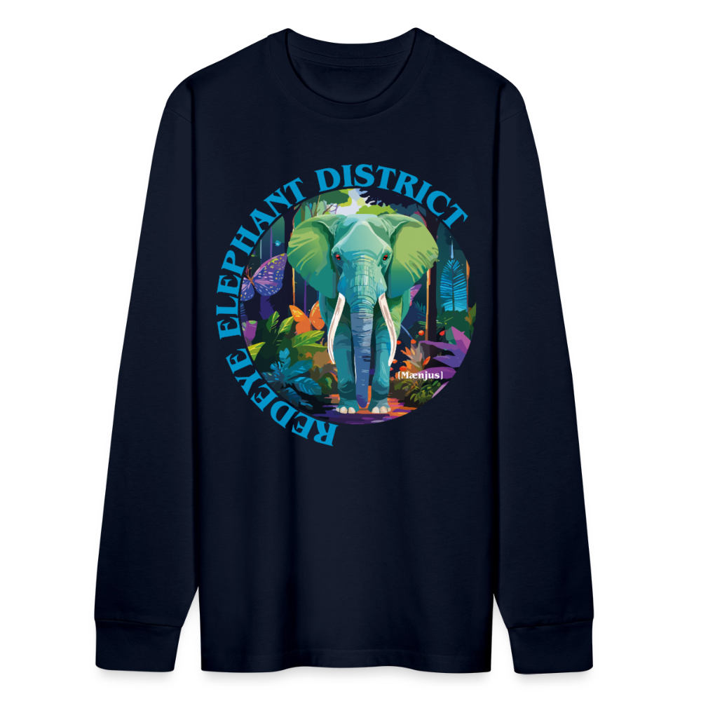 Unisex Bio-Langarmshirt mit REDEYE ELEPHANT DISTRICT PRINT - Navy