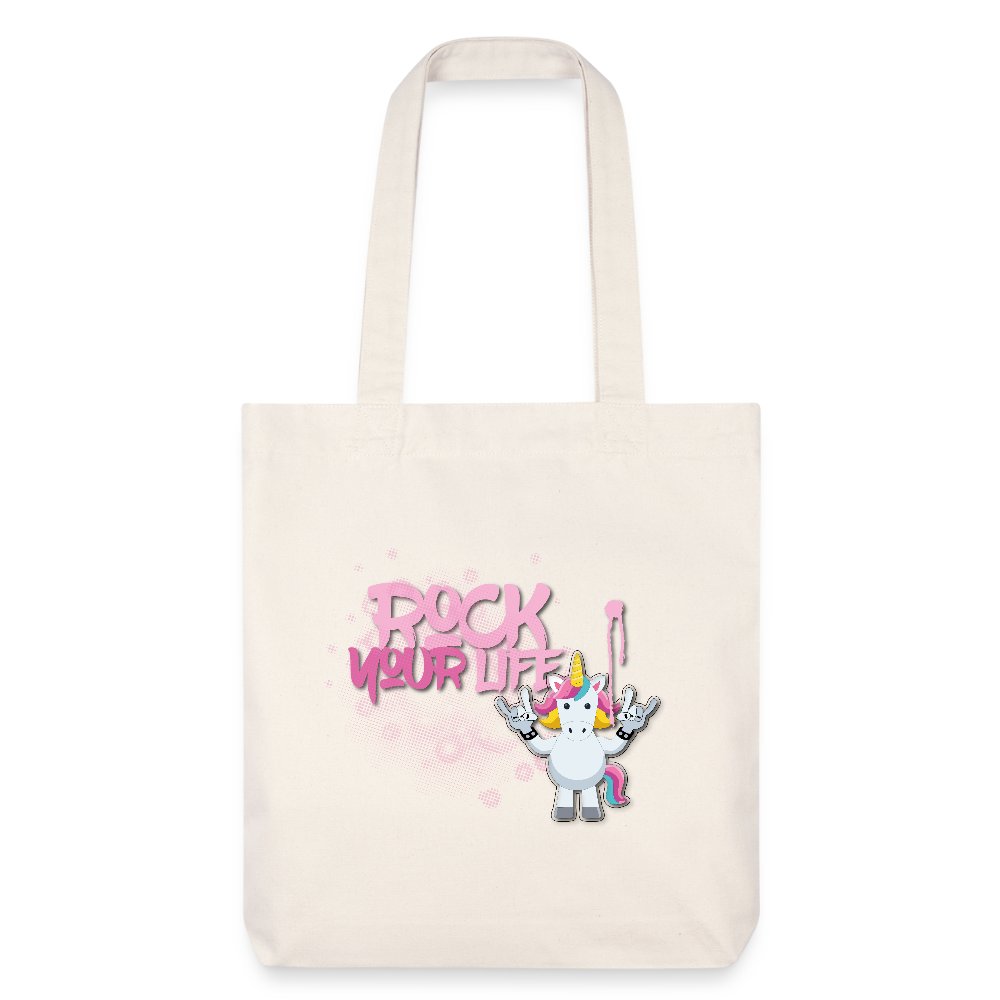 Heavyweight Stoffbeutel mit ROCK YOUR LIFE PRINT - Naturweiß