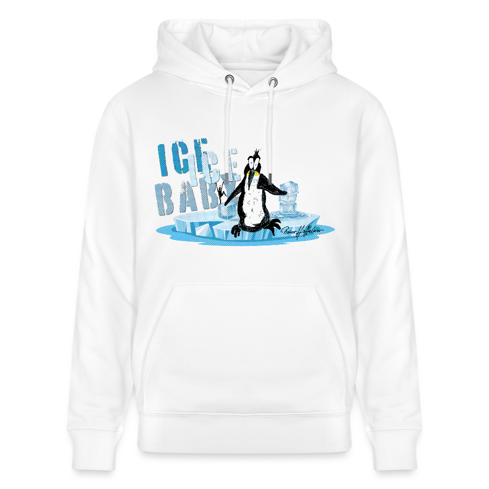 Unisex Bio-Hoodie mit ICE ICE BABY PINGUIN PRINT - Weiß