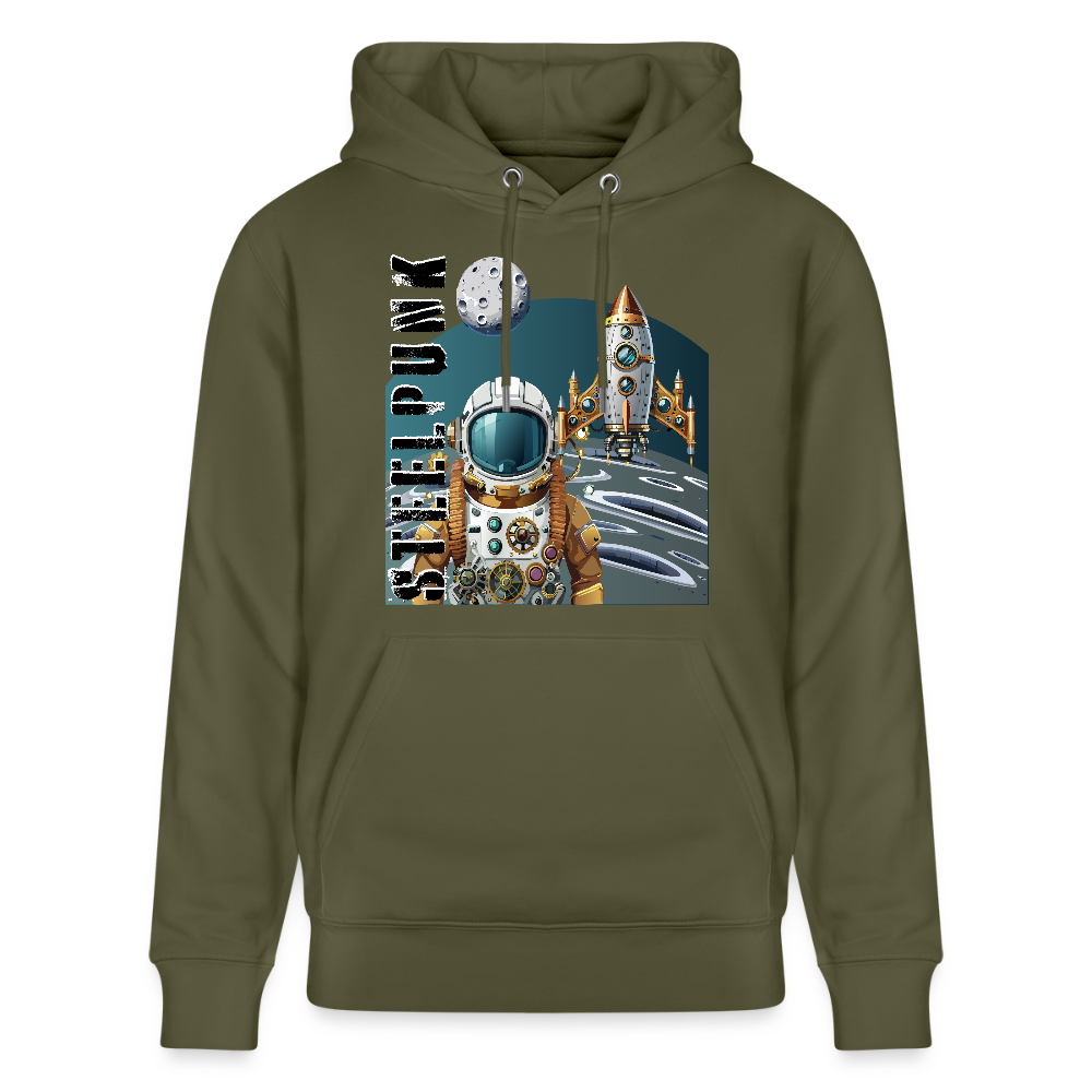Unisex Hoodie mit STEELPUNK PRINT - Khaki Grün