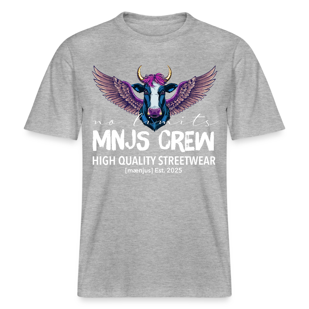 Unisex Bio-T-Shirt mit MNJS CREW no limits PRINT - Grau meliert
