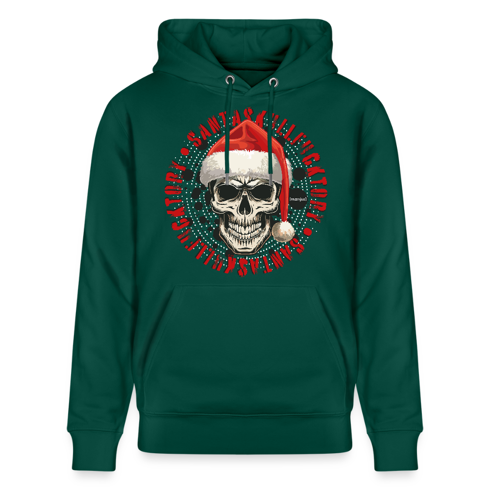 Unisex Bio-Hoodie mit SANTASKULL FUCKTORY PRINT - Forest