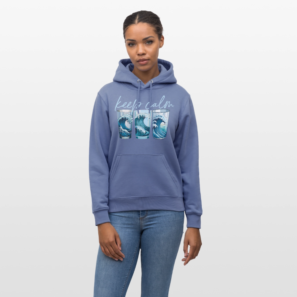 Unisex Bio-Hoodie mit KEEP CALM PRINT - Blau
