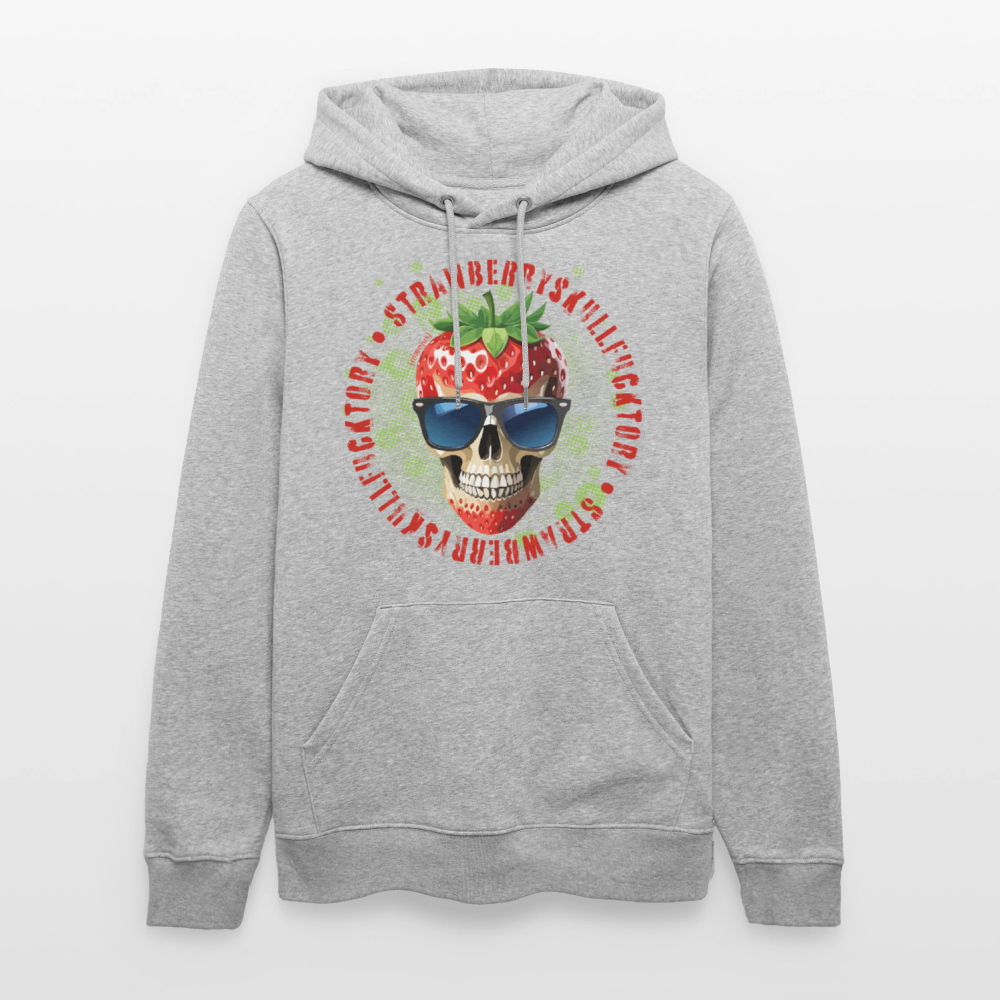 Unisex Hoodie mit STRAWBERRY SKULL PRINT - Grau meliert