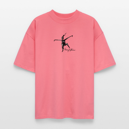 Oversized Unisex Bio T-Shirt mit TUSCHEWEIBCHEN PRINT - Pink