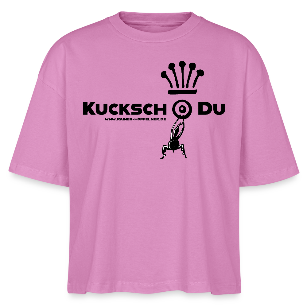 Frauen Boxy Bio-T-Shirt mit KUCKSCH DU PRINT - Pink