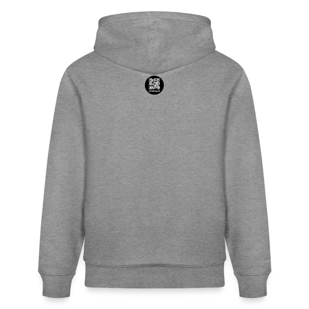 Unisex Bio-Hoodie mit SANTASKULL FUCKTORY PRINT - Hellgrau marmoriert