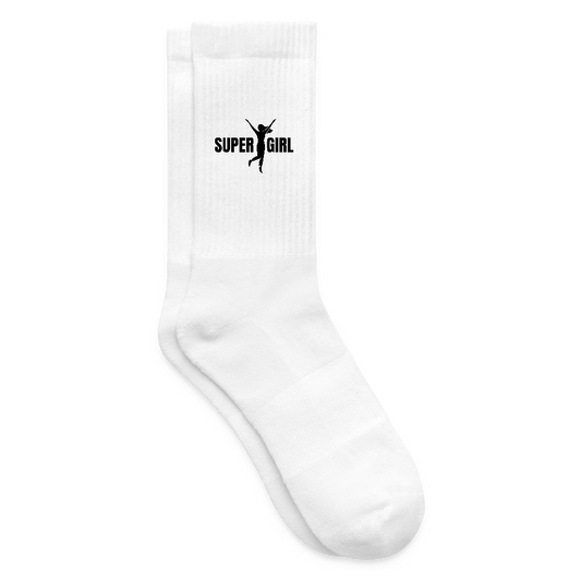 Tennissocken mit SUPERGIRL Print - Weiß