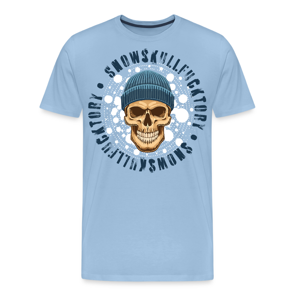 Männer Premium T-Shirt mit SNOWSKULL PRINT - Sky