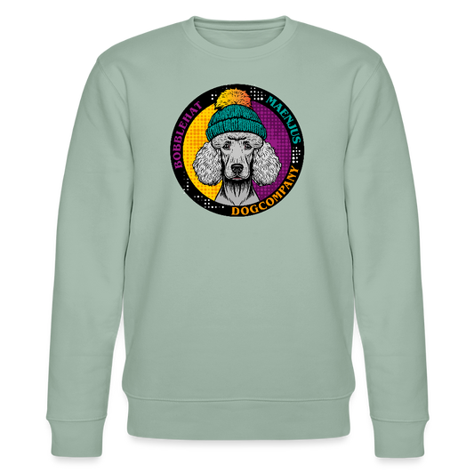 Unisex Bio-Sweatshirt mit BOBBLEHAT DOGCOMPANY PRINT - Helles Graugrün