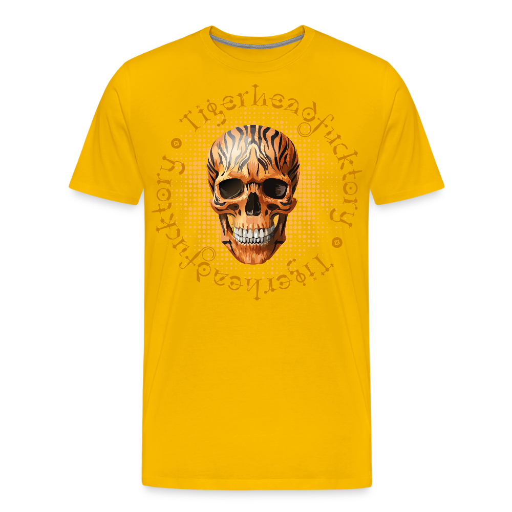 Männer Premium T-Shirt mit TIGERHEAD SKULL PRINT - Sonnengelb