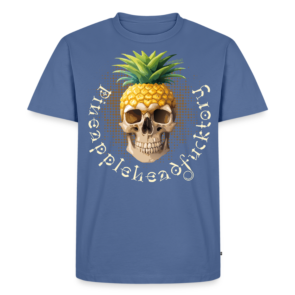 Männer Premium T-Shirt mit PINEAPPLEHEAD SKULL PRINT - Taubenblau