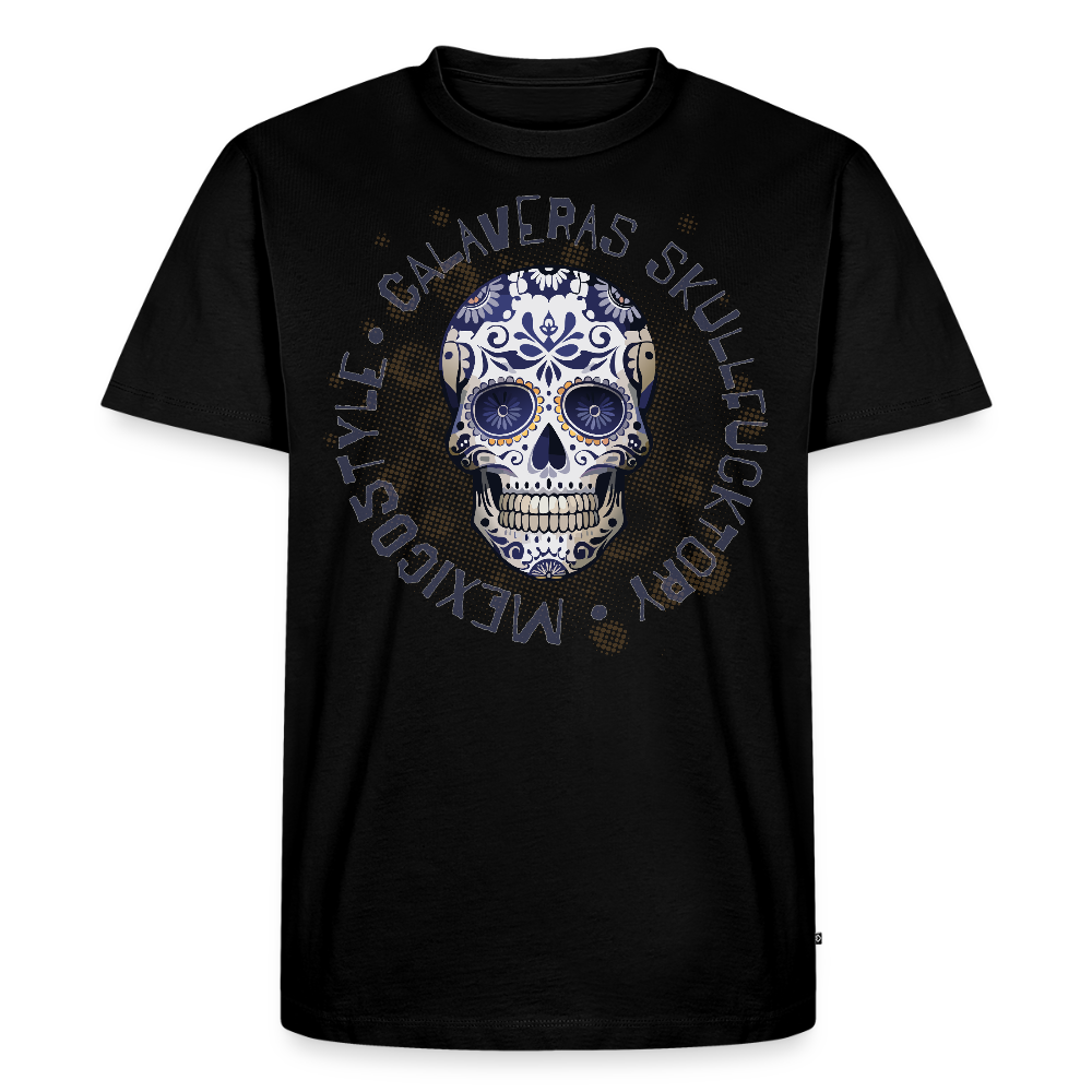 Männer Premium T-Shirt mit CALAVERAS SKULL PRINT - Schwarz
