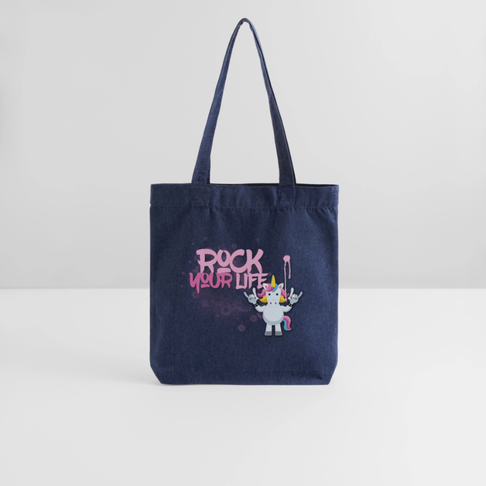 Heavyweight Stoffbeutel mit ROCK YOUR LIFE PRINT - melange Blue