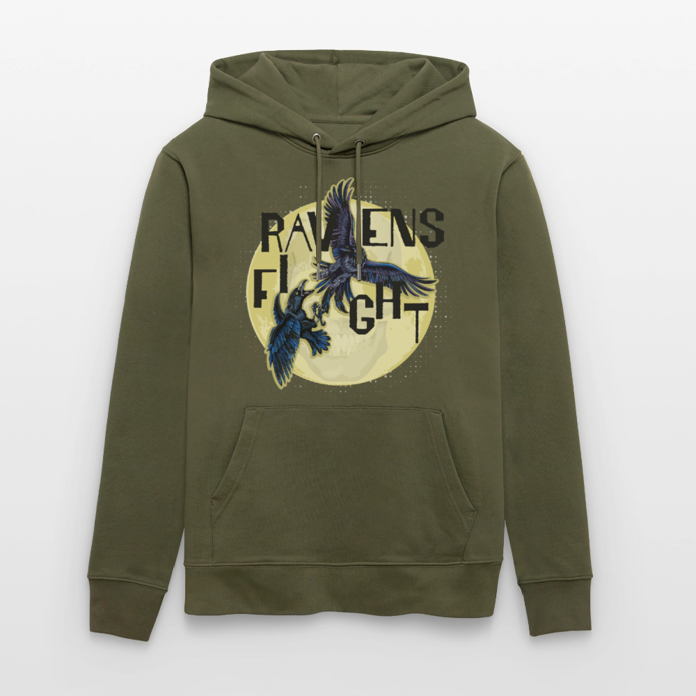 Unisex Hoodie mit RAVENS FIGHT PRINT - Khaki Grün