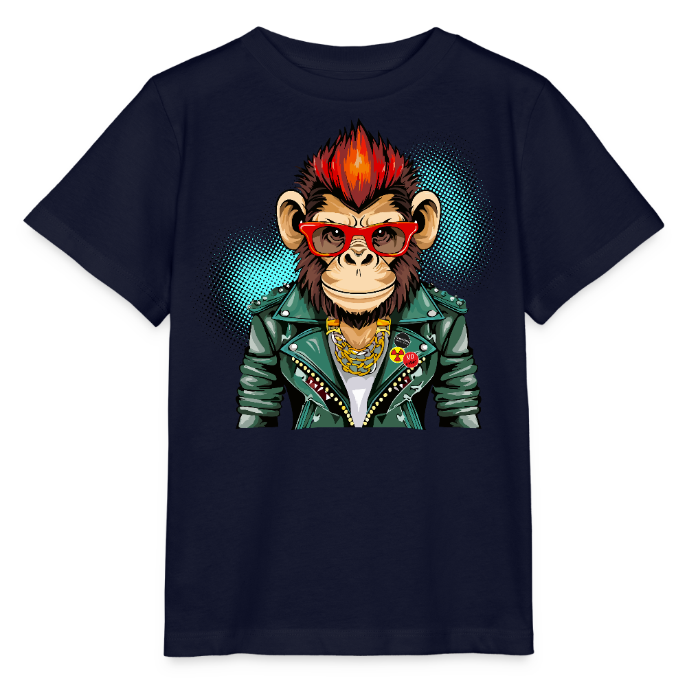 MNJS KIDS Bio T-Shirt mit MONKEY PRINT - Navy