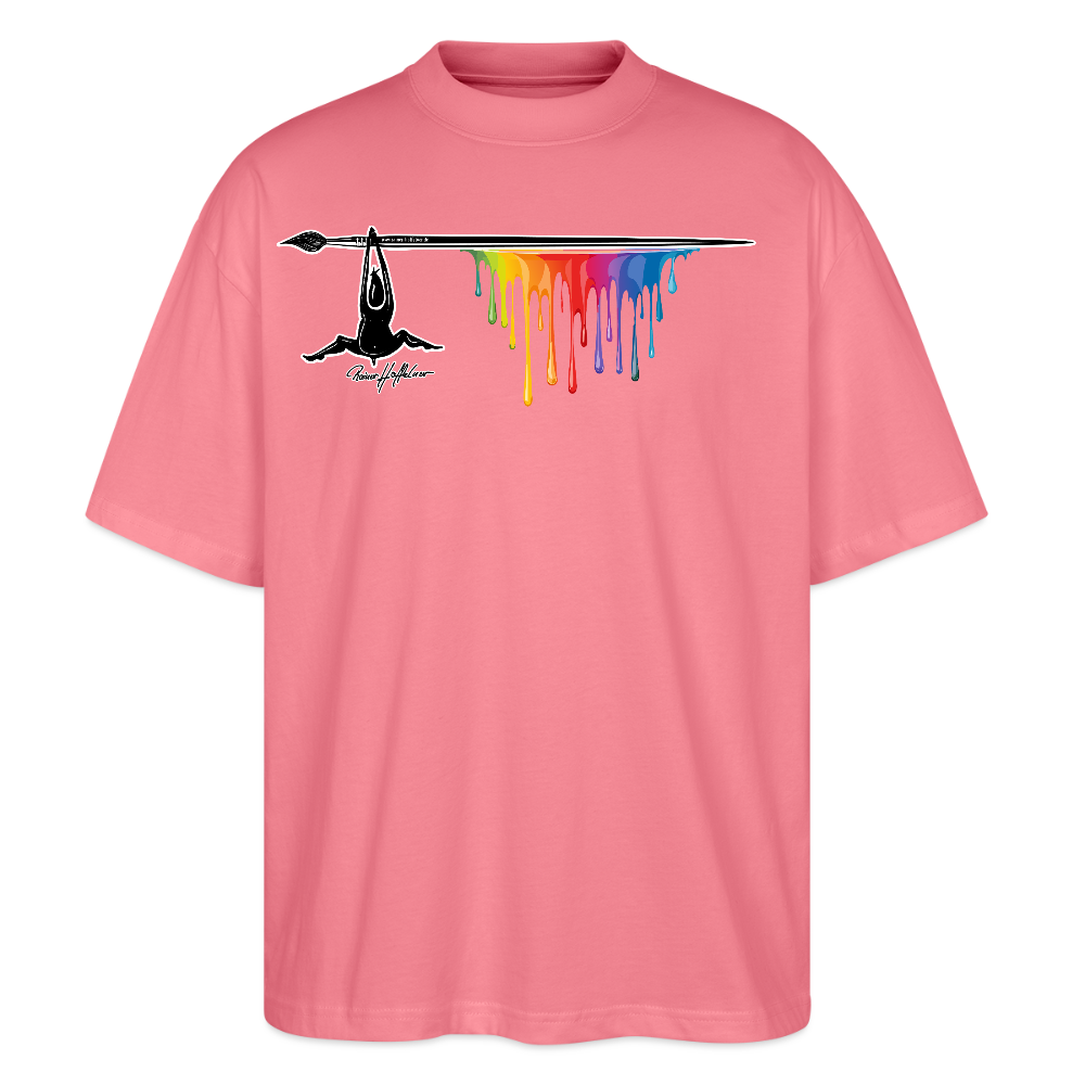 Oversized Unisex T-Shirt mit MÄNNLE PRINT - Pink
