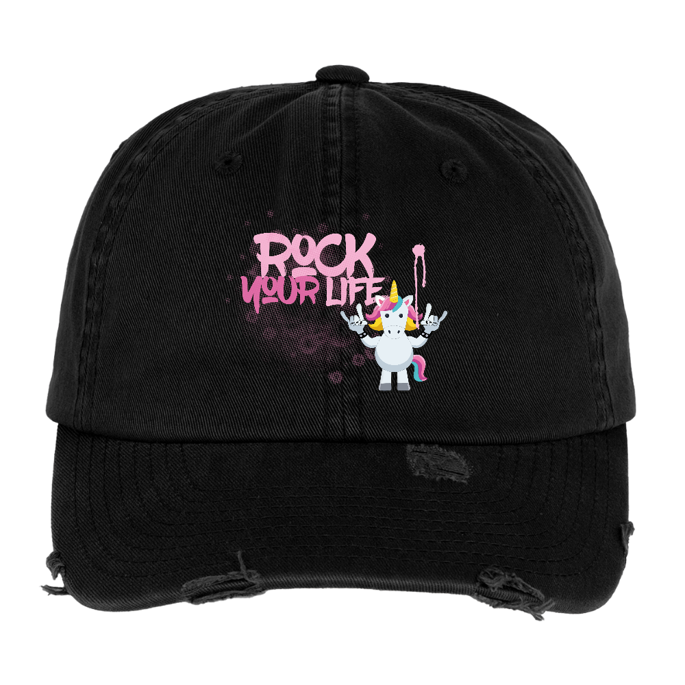 Cap mit ROCK YOUR LIFE PRINT - Schwarz