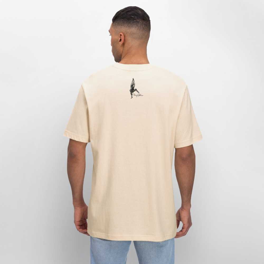 Relaxed Fit Unisex Bio-T-Shirt mit DYNAMIC FIELDS PRINT - Weißgrau