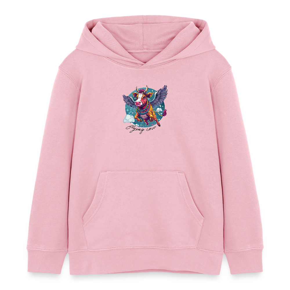 MNJS KIDS Bio-Hoodie mit FLYING COW PRINT - Hellrosa