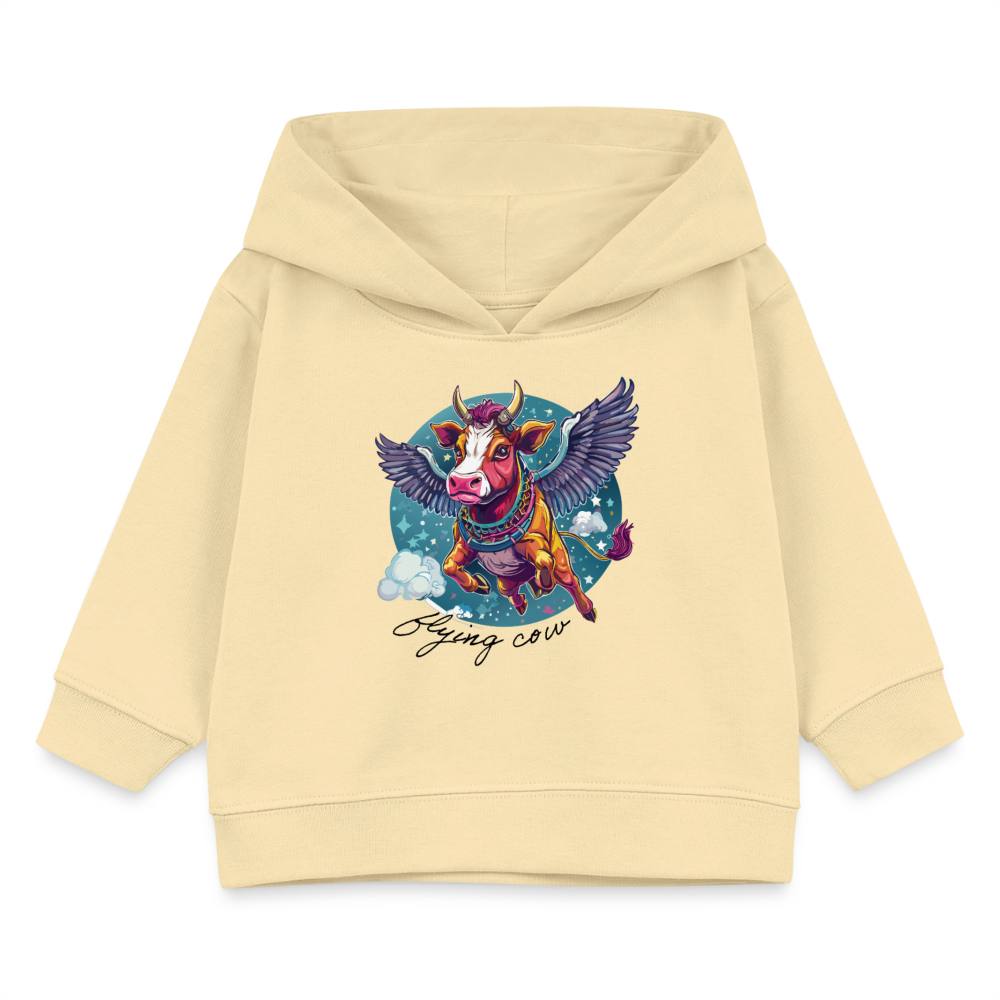 MNJS KIDS Bio Hoodie mit FLYING COW PRINT - Creme