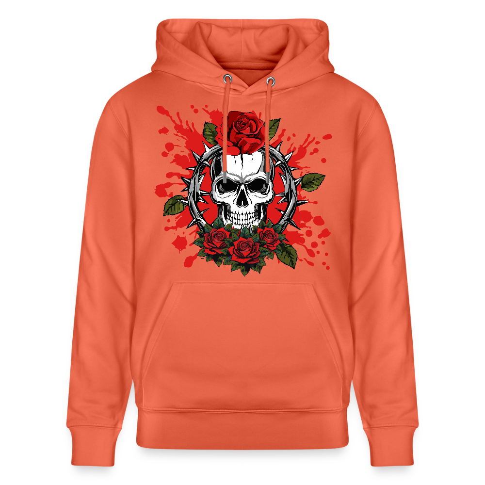 Unisex Hoodie mit ROSENSKULL PRINT - Hellrot