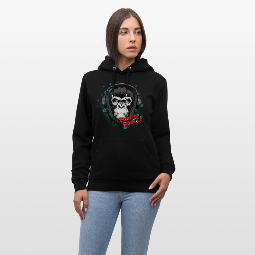 Unisex Hoodie mit FEEL THE BEA(S)T PRINT - Schwarz