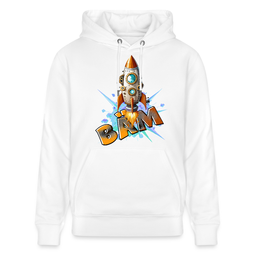 Unisex Hoodie mit RAKETE PRINT - Weiß