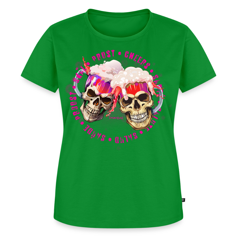 Frauen Premium T-Shirt mit OKTOBERFEST SKULL GIRL PRINT - Grün