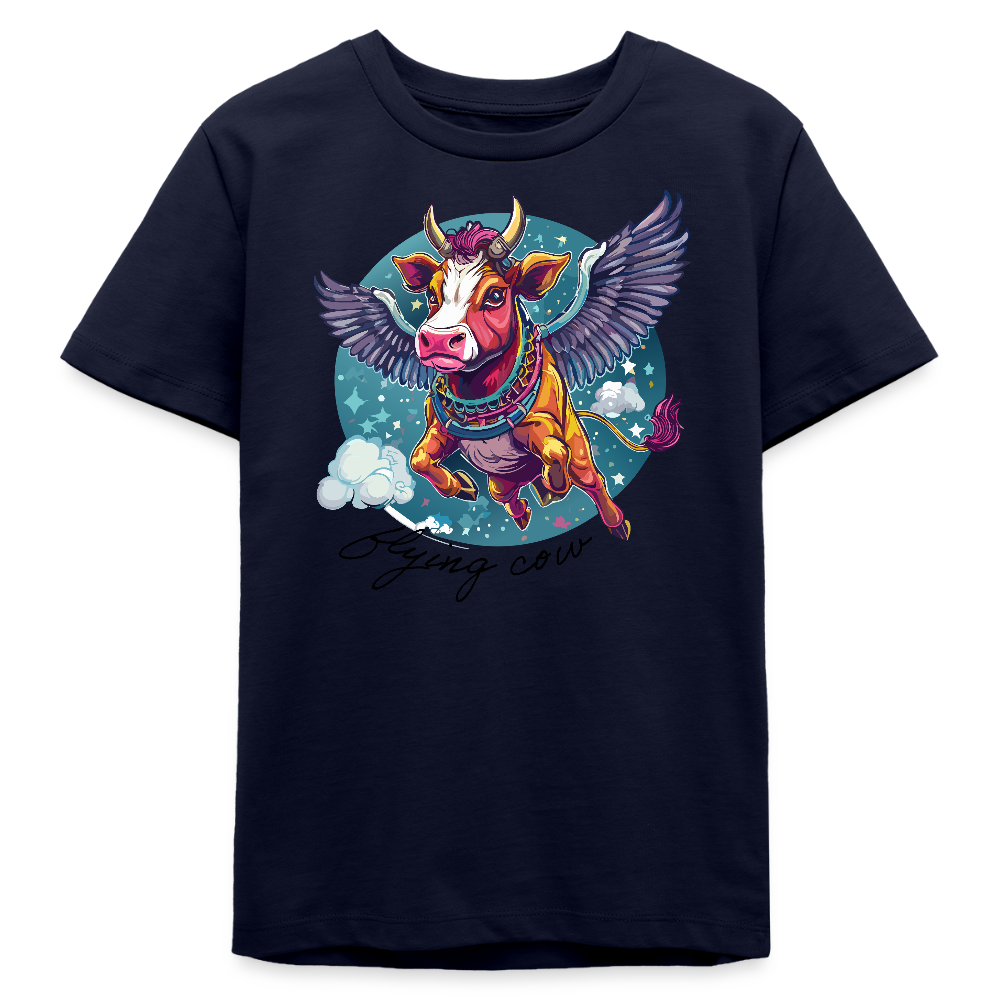 MNJS TEENS Bio T-Shirt mit FLYING COW PRINT - Navy