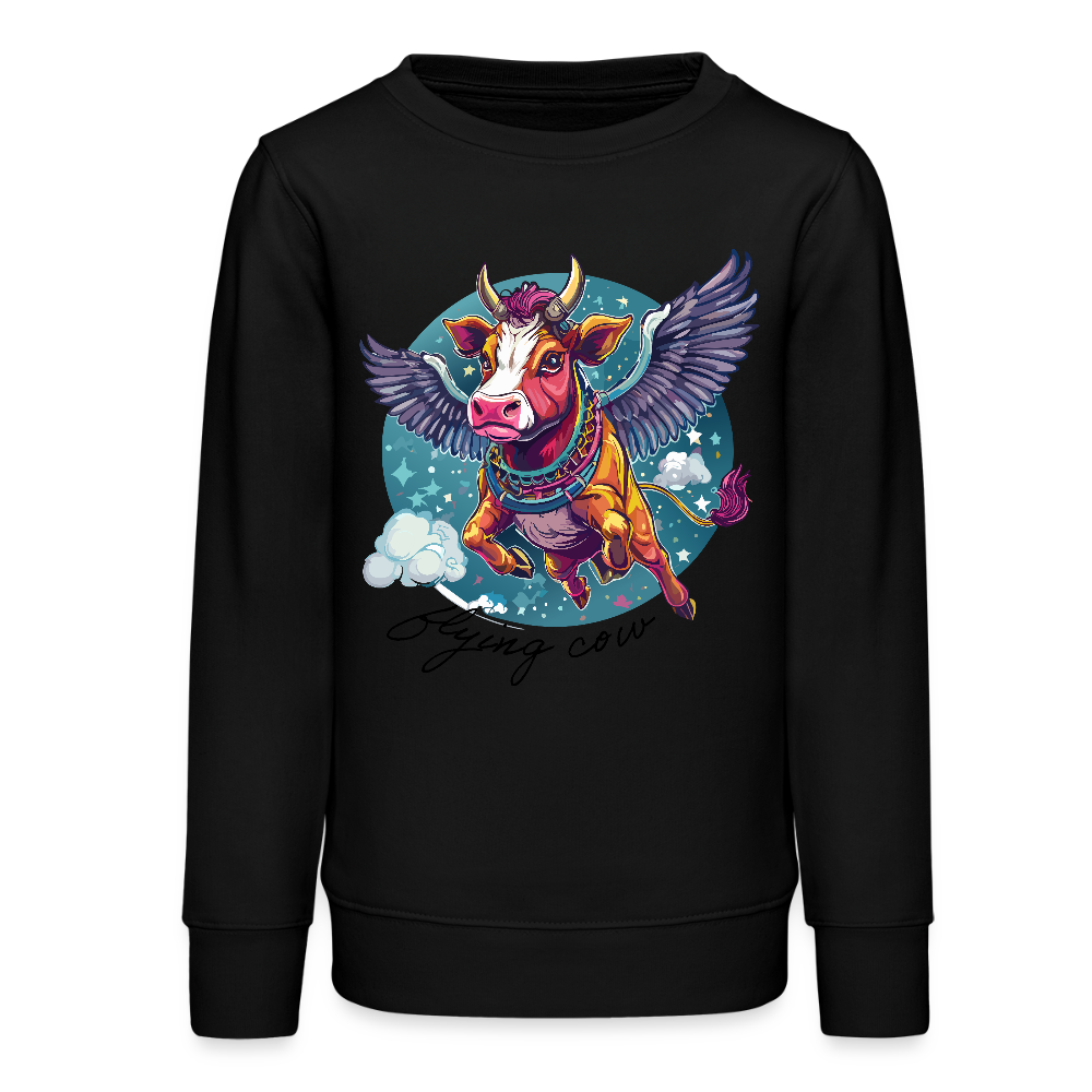 MNJS TEENS Bio Sweatshirt mit FLYING COW PRINT - Schwarz