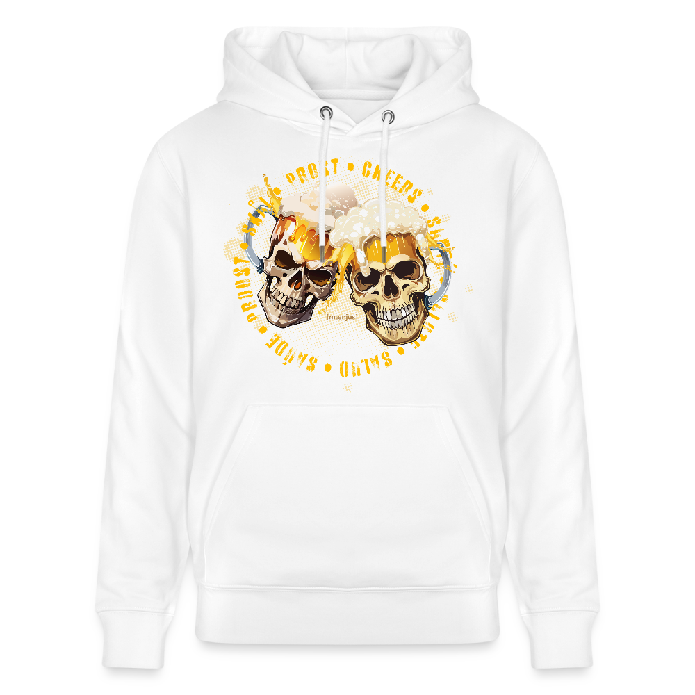 Unisex Bio-Hoodie mit OKTOBERFEST SKULL BOY PRINT - Weiß