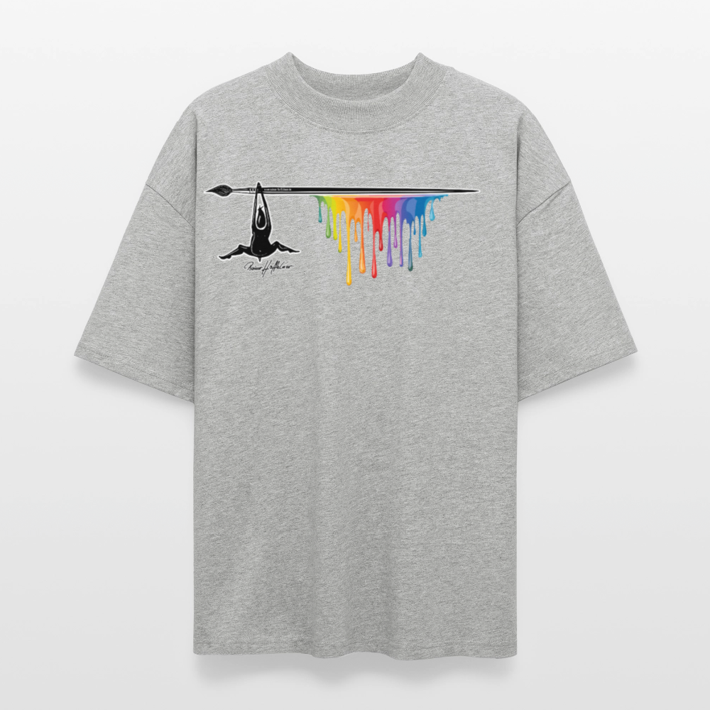 Oversized Unisex T-Shirt mit MÄNNLE PRINT - Grau meliert