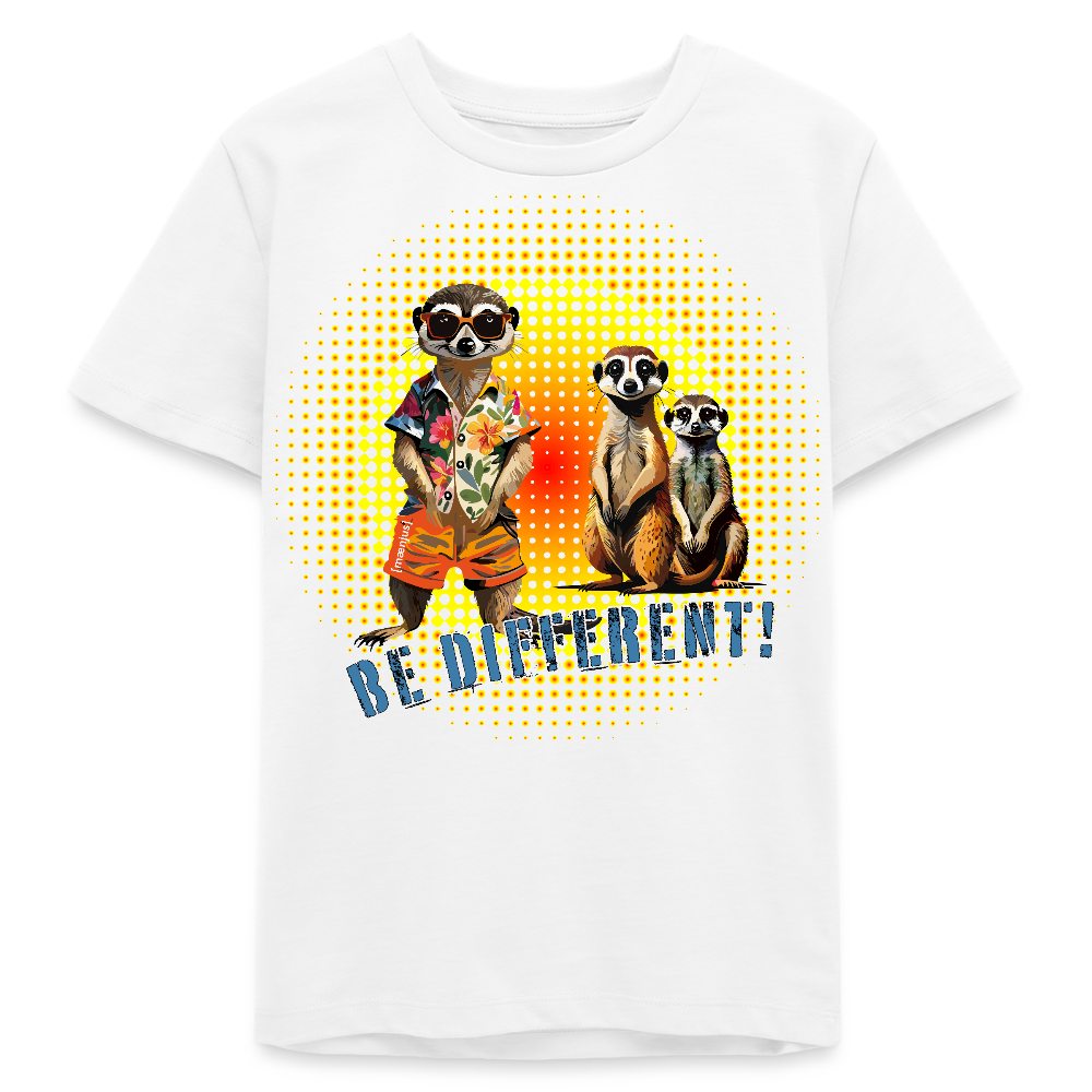 MNJS TEENS Bio T-Shirt mit BE DIFFERENT PRINT - Weiß
