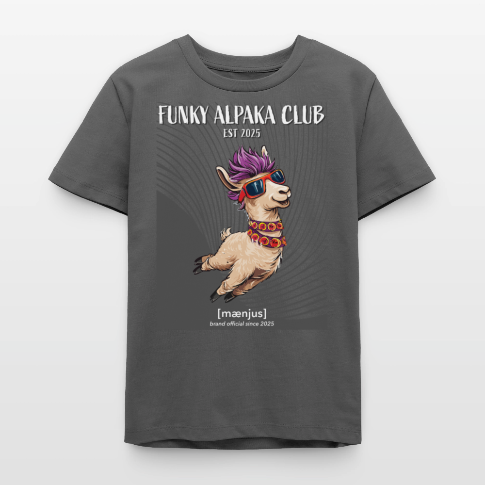 MNJS TEENS Bio T-Shirt mit FUNKY ALPAKA CLUB PRINT - Anthrazit