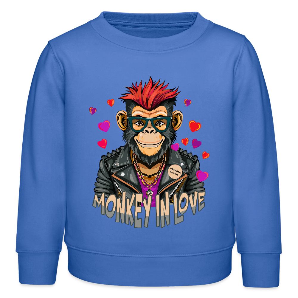 MNJS KIDS Mini Changer Bio Sweatshirt mit MONKEY IN LOVE PRINT - carolina Blue