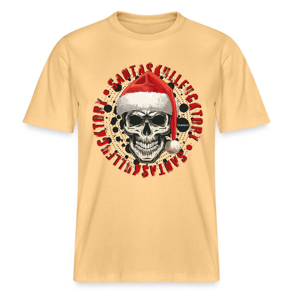 Unisex Bio-T-Shirt mit SANTASKULL FUCKTORY PRINT - Hellgelb