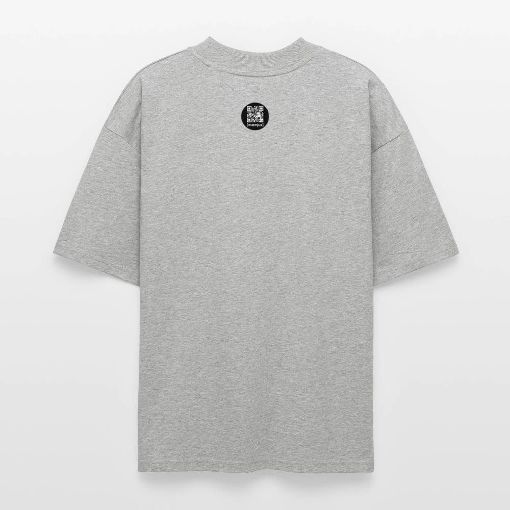 Oversized Unisex Bio T-Shirt mit SCHROTTWICHTEL PRINT - Grau meliert