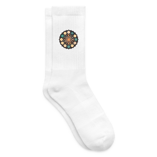 Tennissocken mit MANDALA Print - Weiß