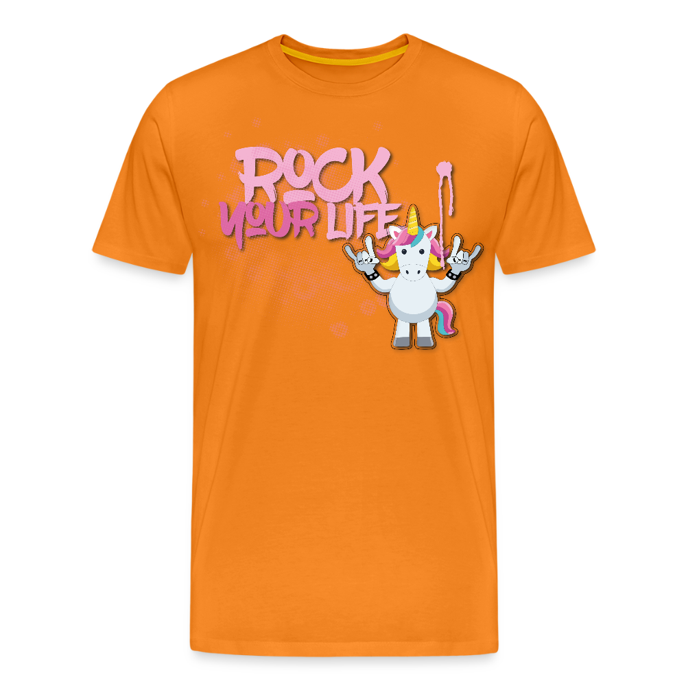 Männer Premium T-Shirt mit ROCK YOUR LIFE PRINT - Orange