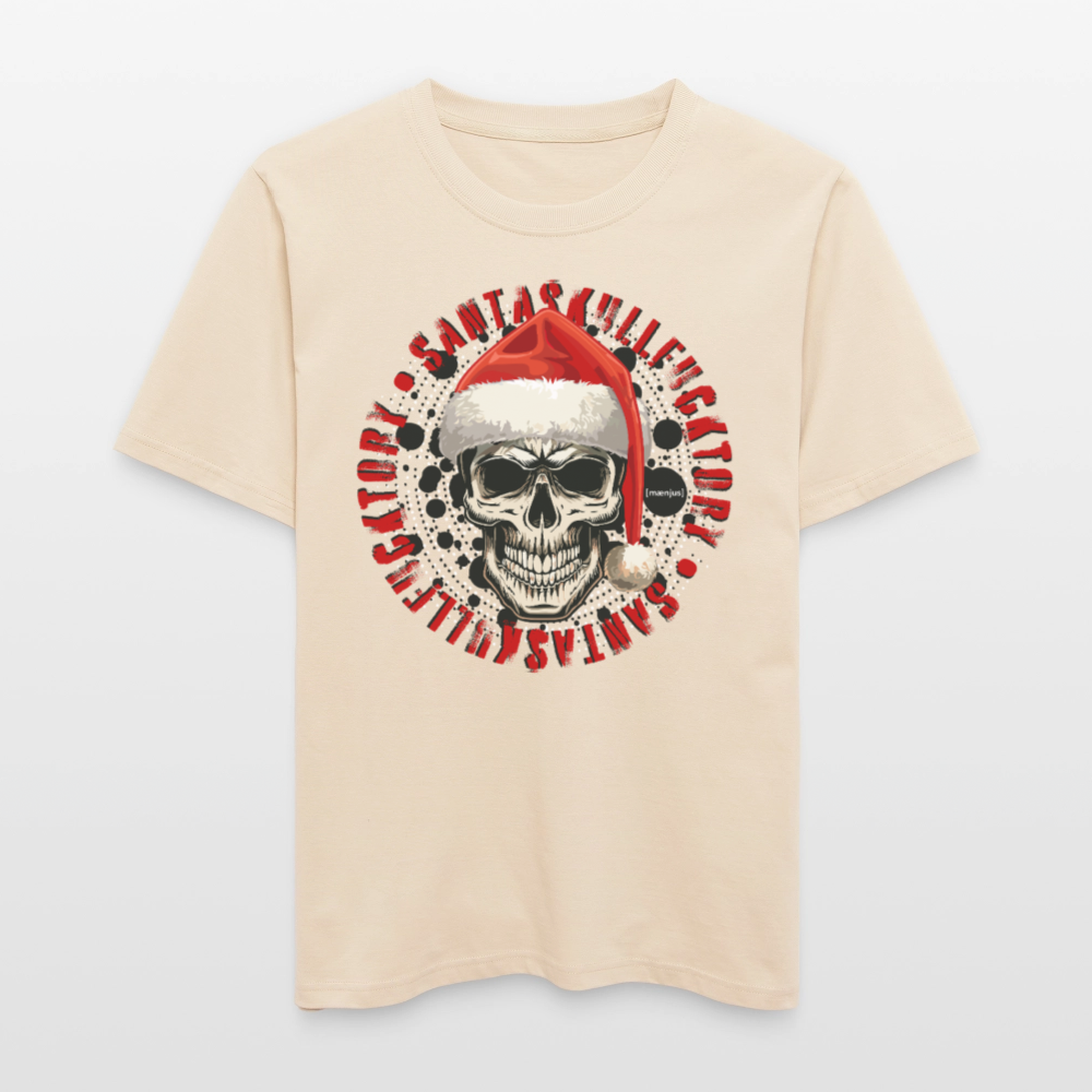 Unisex Bio-T-Shirt mit SANTASKULL FUCKTORY PRINT - Weißgrau