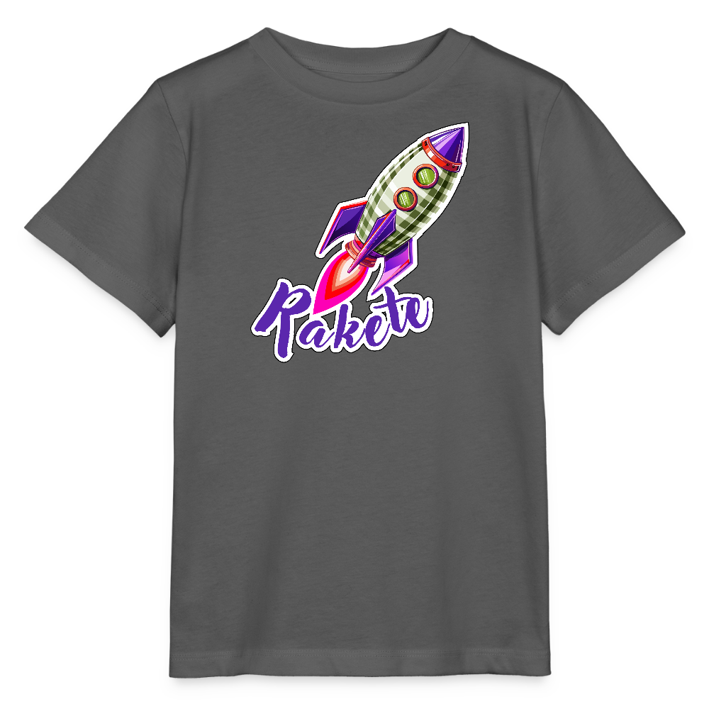 MNJS KIDS Bio T-Shirt mit RAKETE PRINT - Anthrazit